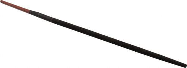 Simonds File - 6" Long, Smooth Cut, Round American-Pattern File - Double Cut, 7/32" Overall Thickness, Tang - Apex Tool & Supply