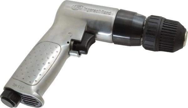 Ingersoll-Rand - 3/8" Reversible Keyless Chuck - Pistol Grip Handle, 2,000 RPM, 4 CFM, 0.5 hp, 85 psi - Apex Tool & Supply