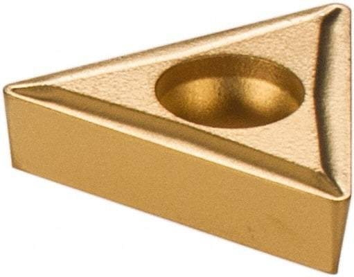 Parlec - TCMT111615 P Grade TT Carbide Boring Insert - TiN/TiC/TiN Finish, 60° Triangle, 7° Relief Angle, 1/4" Inscr Circle, 0.094" Thick, 0.016" Corner Radius - Apex Tool & Supply