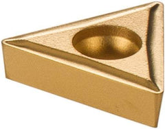Parlec - TCMT111615 P Grade TT Carbide Boring Insert - TiN/TiC/TiN Finish, 60° Triangle, 7° Relief Angle, 1/4" Inscr Circle, 0.094" Thick, 0.016" Corner Radius - Apex Tool & Supply