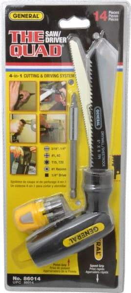 General - 13 Piece, Multi-Tool Set - 11-3/8" OAL, 7" Closed Length - Apex Tool & Supply