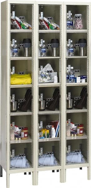 Hallowell - 18 Door, 6 Tier, Safety-View Plus Box Lockers - Apex Tool & Supply