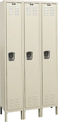 Hallowell - 3 Door, 1 Tier, Galvanite Corrosion Resistant Wardrobe & Box Lockers - Apex Tool & Supply