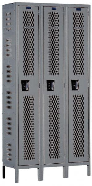 Hallowell - 3 Door, 1 Tier, Heavy-Duty Ventilated Wardrobe & Box Lockers - Apex Tool & Supply