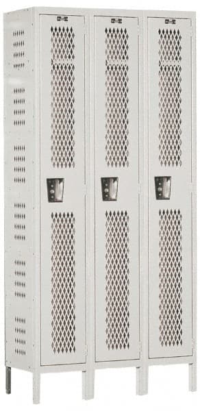 Hallowell - 3 Door, 1 Tier, Heavy-Duty Ventilated Wardrobe & Box Lockers - Apex Tool & Supply
