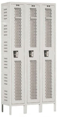 Hallowell - 3 Door, 1 Tier, Heavy-Duty Ventilated Wardrobe & Box Lockers - Apex Tool & Supply
