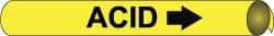 NMC - Pipe Marker with Acid Legend and Arrow Graphic - 1-1/8 to 2-3/8" Pipe Outside Diam, Black on Yellow - Apex Tool & Supply