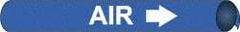 NMC - Pipe Marker with Air Legend and Arrow Graphic - 4-5/8 to 5-7/8" Pipe Outside Diam, White on Blue - Apex Tool & Supply