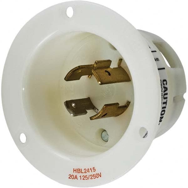 Hubbell Wiring Device-Kellems - 125/250 VAC 20A NEMA L14-20P Industrial Twist Lock Inlet - Apex Tool & Supply