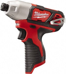 Milwaukee Tool - 12 Volt, 1/4" Drive, 1,000 In/Lb Torque, Cordless Impact Driver - Pistol Grip Handle, 2500 RPM, Lithium-Ion, Bare Tool - Apex Tool & Supply