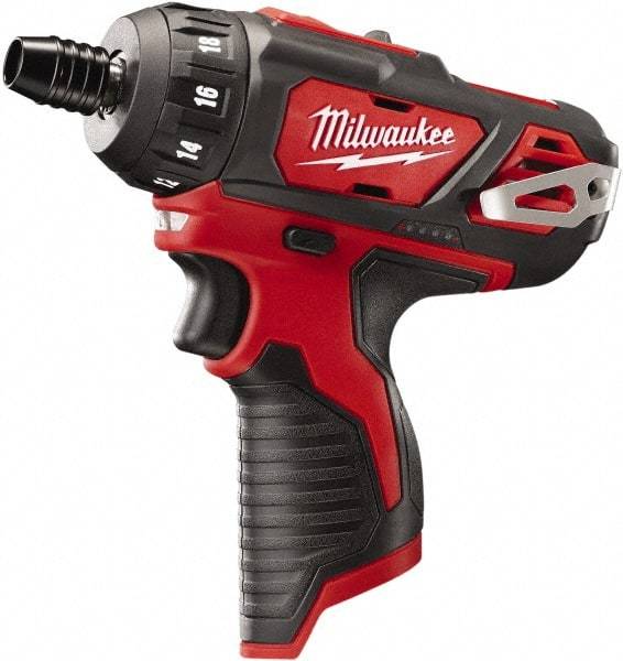 Milwaukee Tool - 12 Volts, Lithium-Ion Battery, Pistol Grip Cordless Screwdriver - 2 Speeds, 400 and 1,500 RPM, 275 Inch/Lbs. Torque - Apex Tool & Supply