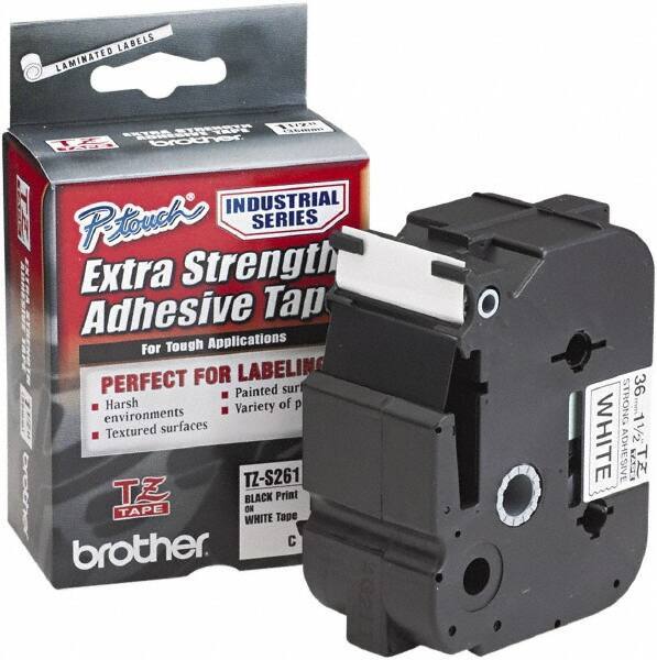 Brother - 1-1/2" Wide, White Label Tape - For Label Maker - Apex Tool & Supply