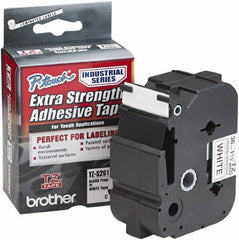 Brother - 1-1/2" Wide, White Label Tape - For Label Maker - Apex Tool & Supply