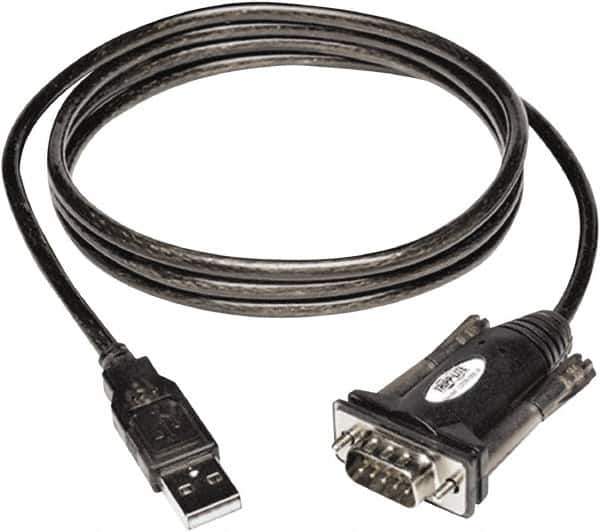 Tripp-Lite - 5' Long, USB A (Male); DB9 (Male) Computer Cable - Black, Male - Apex Tool & Supply