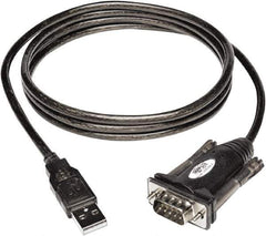 Tripp-Lite - 5' Long, USB A (Male); DB9 (Male) Computer Cable - Black, Male - Apex Tool & Supply