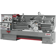 Jet - 18" Swing, 60" Between Centers, 230 Volt, Triple Phase Engine Lathe - 7MT Taper, 7-1/2 hp, 25 to 1,800 RPM, 3-1/8" Bore Diam, 40" Deep x 49" High x 137" Long - Apex Tool & Supply