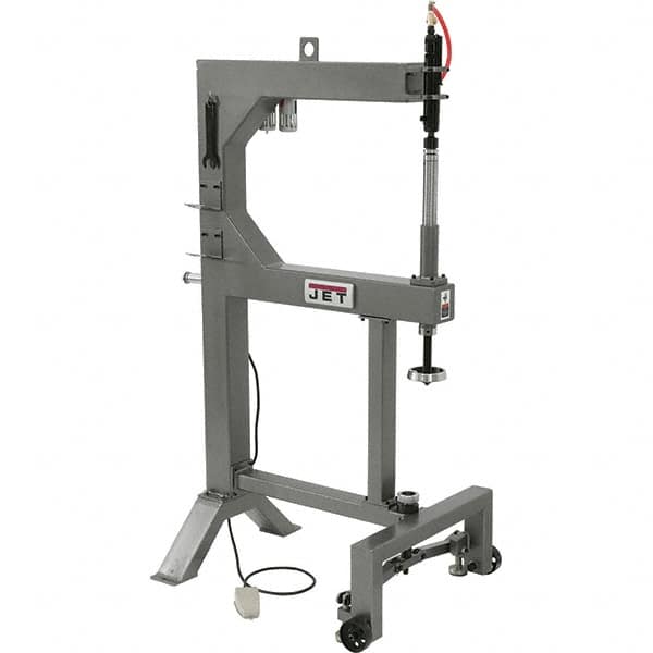 Jet - Power Hammer Machines; Machine Style: Planishing Hammer ; Power Type: Manual ; Throat Depth (Inch): 24 ; Maximum Opening Size (Inch): 2-1/2 ; Air Consumption (CFM): 8.80 ; Voltage: 110 - Apex Tool & Supply