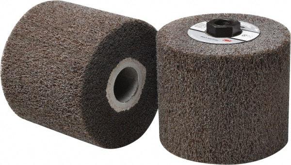 3M - 4-1/2" Diam Aluminum Oxide Hi-Strength Flap Brush - 5/8-11 Thread, 4" Wide, Density 7, Nonwoven, Medium Grade, 3,500 Max RPM - Apex Tool & Supply