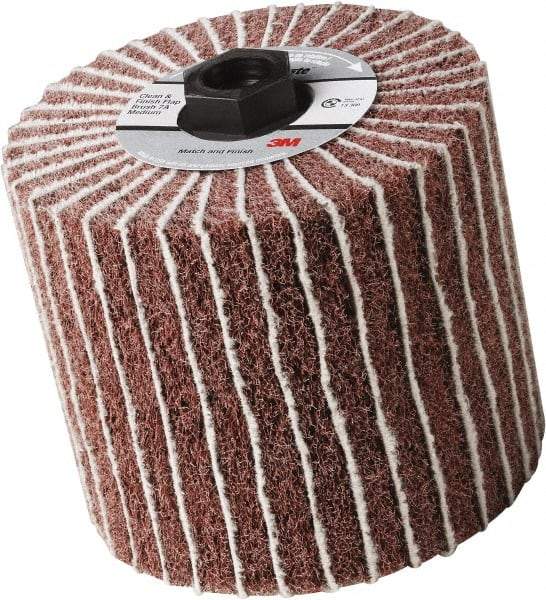 3M - 4-1/2" Diam 150 Grit Aluminum Oxide Unmounted Flap Wheel - 5/8-11 Threaded Hole, 4" Wide, Nonwoven & Coated, Grade Fine, 3,500 Max RPM - Apex Tool & Supply