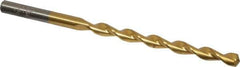 Chicago-Latrobe - 3/16" 135° High Speed Steel Jobber Drill - TiN Finish, Right Hand Cut, Parabolic Flute, Straight Shank, 3-1/2" OAL, Split Point - Apex Tool & Supply