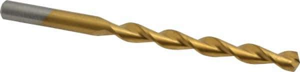 Chicago-Latrobe - 9/32" 135° High Speed Steel Jobber Drill - TiN Finish, Right Hand Cut, Parabolic Flute, Straight Shank, 4-1/4" OAL, Split Point - Apex Tool & Supply