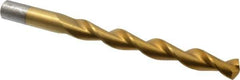 Chicago-Latrobe - 7/16" 135° High Speed Steel Jobber Drill - TiN Finish, Right Hand Cut, Parabolic Flute, Straight Shank, 5-1/2" OAL, Split Point - Apex Tool & Supply