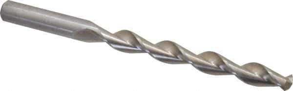 Chicago-Latrobe - Letter T 135° High Speed Steel Jobber Drill - Bright Finish, Right Hand Cut, Parabolic Flute, Straight Shank, 4-7/8" OAL, Split Point - Apex Tool & Supply