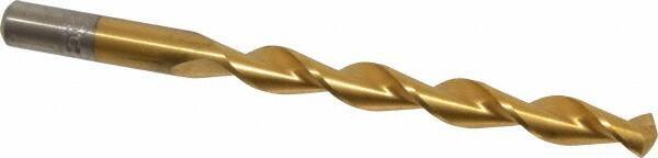 Chicago-Latrobe - Letter U 135° High Speed Steel Jobber Drill - TiN Finish, Right Hand Cut, Parabolic Flute, Straight Shank, 5" OAL, Split Point - Apex Tool & Supply