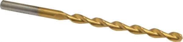 Chicago-Latrobe - #18 135° High Speed Steel Jobber Drill - TiN Finish, Right Hand Cut, Parabolic Flute, Straight Shank, 3-1/4" OAL, Split Point - Apex Tool & Supply