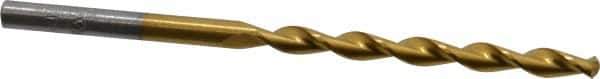 Chicago-Latrobe - #25 135° High Speed Steel Jobber Drill - TiN Finish, Right Hand Cut, Parabolic Flute, Straight Shank, 3" OAL, Split Point - Apex Tool & Supply