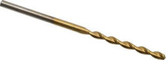 Chicago-Latrobe - #44 135° High Speed Steel Jobber Drill - TiN Finish, Right Hand Cut, Parabolic Flute, Straight Shank, 2-1/8" OAL, Split Point - Apex Tool & Supply
