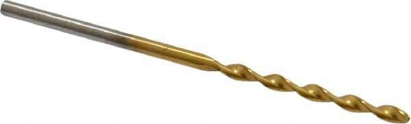 Chicago-Latrobe - #47 135° High Speed Steel Jobber Drill - TiN Finish, Right Hand Cut, Parabolic Flute, Straight Shank, 2" OAL, Split Point - Apex Tool & Supply