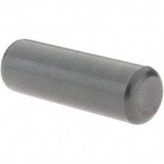 Value Collection - 1/2" Diam x 1-1/2" Pin Length Grade 8 Alloy Steel Standard Dowel Pin - Bright Finish, C 47-58 & C 60 (Surface) Hardness, 29,450 Lb (Single Shear), 58,900 Lb (Double Shear) Breaking Strength, 1 Beveled & 1 Rounded End - Apex Tool & Supply