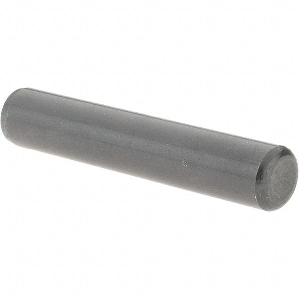Value Collection - 3/8" Diam x 2" Pin Length Grade 8 Alloy Steel Standard Dowel Pin - Bright Finish, C 47-58 & C 60 (Surface) Hardness, 16,550 Lb (Single Shear), 33,100 Lb (Double Shear) Breaking Strength, 1 Beveled & 1 Rounded End - Apex Tool & Supply