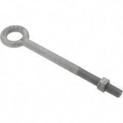 Value Collection - 5,200 Lb Capacity, Steel, 3/4-10 Thread, Fixed Lifting Eye Bolt - Partially Threaded, 10" Shank, No Shoulder - Apex Tool & Supply