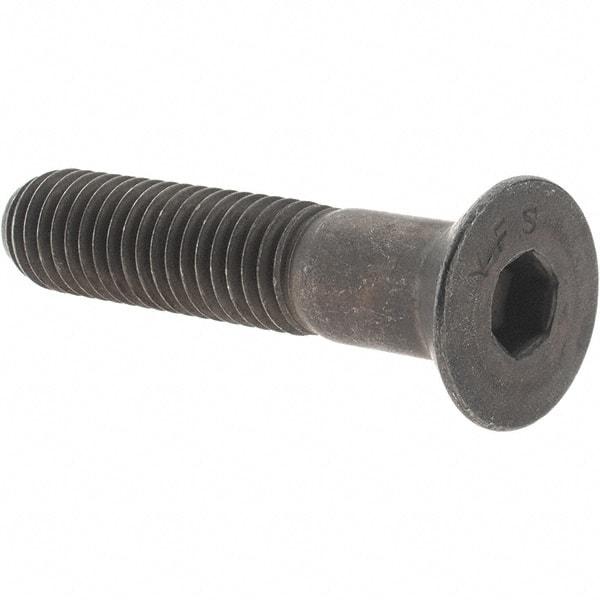 Value Collection - 1/2-13 UNC Hex Socket Drive, 82° Flat Screw - Alloy Steel, Black Oxide Finish, Partially Threaded, 2-1/2" OAL - Apex Tool & Supply
