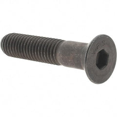 Value Collection - 1/2-13 UNC Hex Socket Drive, 82° Flat Screw - Alloy Steel, Black Oxide Finish, Partially Threaded, 2-1/2" OAL - Apex Tool & Supply