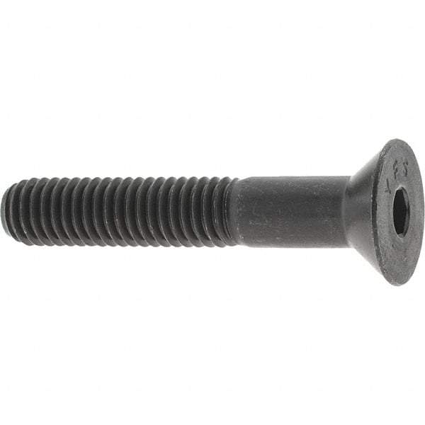 Value Collection - 3/8-16 UNC Hex Socket Drive, 82° Flat Screw - Alloy Steel, Black Oxide Finish, Partially Threaded, 2-1/4" OAL - Apex Tool & Supply