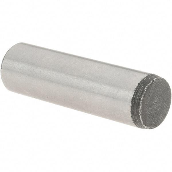 Value Collection - 7/16" Diam x 1-1/2" Pin Length Grade 8 Alloy Steel Standard Dowel Pin - C 50-58 Hardness, 39,100 Lb Breaking Strength, 1 Beveled & 1 Rounded End - Apex Tool & Supply