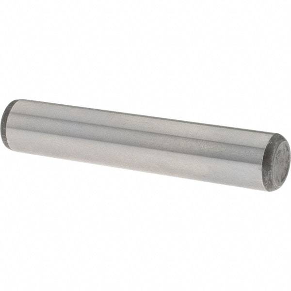 Value Collection - 3/8" Diam x 2" Pin Length Grade 8 Alloy Steel Standard Dowel Pin - C 50-58 Hardness, 28,700 Lb Breaking Strength, 1 Beveled & 1 Rounded End - Apex Tool & Supply