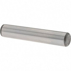Value Collection - 3/8" Diam x 2" Pin Length Grade 8 Alloy Steel Standard Dowel Pin - C 50-58 Hardness, 28,700 Lb Breaking Strength, 1 Beveled & 1 Rounded End - Apex Tool & Supply