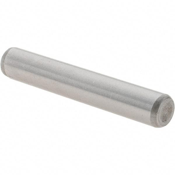 Value Collection - 1/4" Diam x 1-1/2" Pin Length Grade 8 Alloy Steel Standard Dowel Pin - C 50-58 Hardness, 12,800 Lb Breaking Strength, 1 Beveled & 1 Rounded End - Apex Tool & Supply