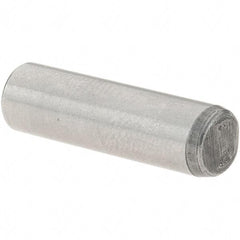 Value Collection - 1/4" Diam x 7/8" Pin Length Grade 8 Alloy Steel Standard Dowel Pin - C 50-58 Hardness, 12,800 Lb Breaking Strength, 1 Beveled & 1 Rounded End - Apex Tool & Supply