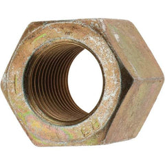 Value Collection - 9/16-18 UNF Steel Right Hand High Hex Nut - 7/8" Across Flats, 49/64" High, Zinc-Plated Finish - Apex Tool & Supply