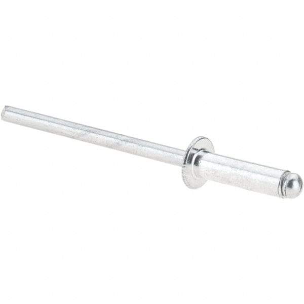 Value Collection - Size 45 Dome Head Aluminum Open End Blind Rivet - Aluminum Mandrel, 0.251" to 0.312" Grip, 1/4" Head Diam, 0.129" to 0.133" Hole Diam, 0.462" Length Under Head, 1/8" Body Diam - Apex Tool & Supply