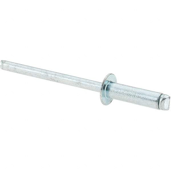 Value Collection - Size 56 Dome Head Steel Open End Blind Rivet - Steel Mandrel, 0.251" to 3/8" Grip, 0.312" Head Diam, 0.16" to 0.164" Hole Diam, 0.55" Length Under Head, 5/32" Body Diam - Apex Tool & Supply