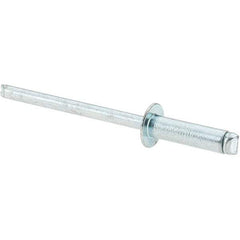 Value Collection - Size 56 Dome Head Steel Open End Blind Rivet - Steel Mandrel, 0.251" to 3/8" Grip, 0.312" Head Diam, 0.16" to 0.164" Hole Diam, 0.55" Length Under Head, 5/32" Body Diam - Apex Tool & Supply