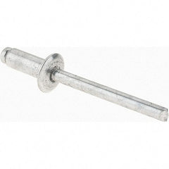 Value Collection - Size 64 Dome Head Aluminum Open End Blind Rivet - Aluminum Mandrel, 0.188" to 1/4" Grip, 3/8" Head Diam, 0.192" to 0.198" Hole Diam, 0.45" Length Under Head, 3/16" Body Diam - Apex Tool & Supply