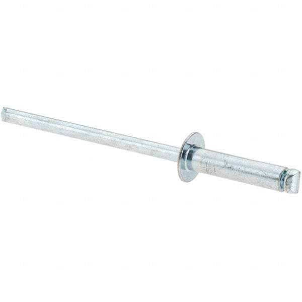 Value Collection - Size 46 Dome Head Steel Open End Blind Rivet - Steel Mandrel, 0.313" to 3/8" Grip, 1/4" Head Diam, 0.129" to 0.133" Hole Diam, 0.525" Length Under Head, 1/8" Body Diam - Apex Tool & Supply