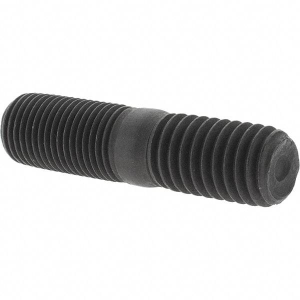 Value Collection - 1/2-20 Long Thread, 1/2-13 Short Thread, 2" OAL Unequal Double Threaded Stud - Steel, Uncoated, 15/16" Long Thread Length, 13/16" Short Thread Length - Apex Tool & Supply